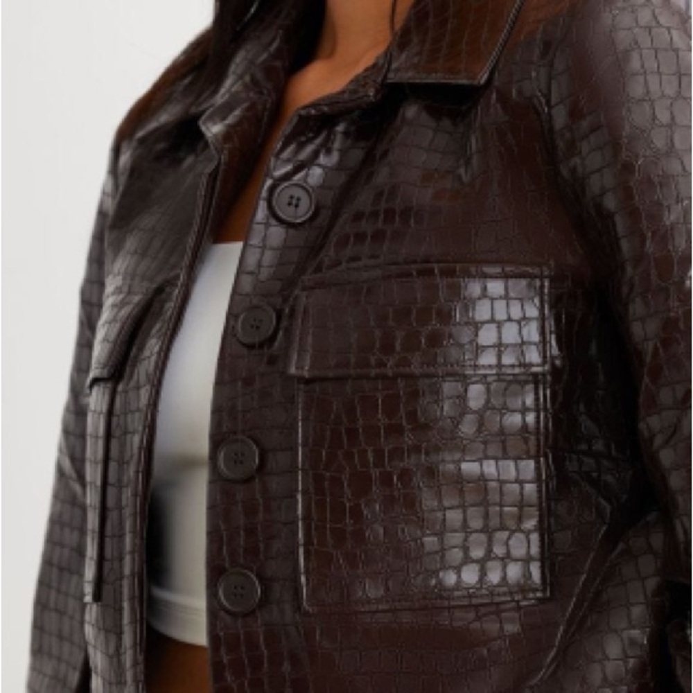 Dynamite Crocodile Faux Leather Blazer
#1308